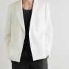 Double-Breasted Linen Tuxedo Jacket - FR