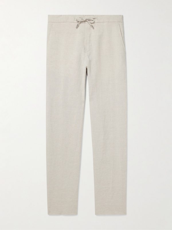 James Straight-Leg Linen Drawstring Trousers James Straight-Leg Linen Drawstring Trousers