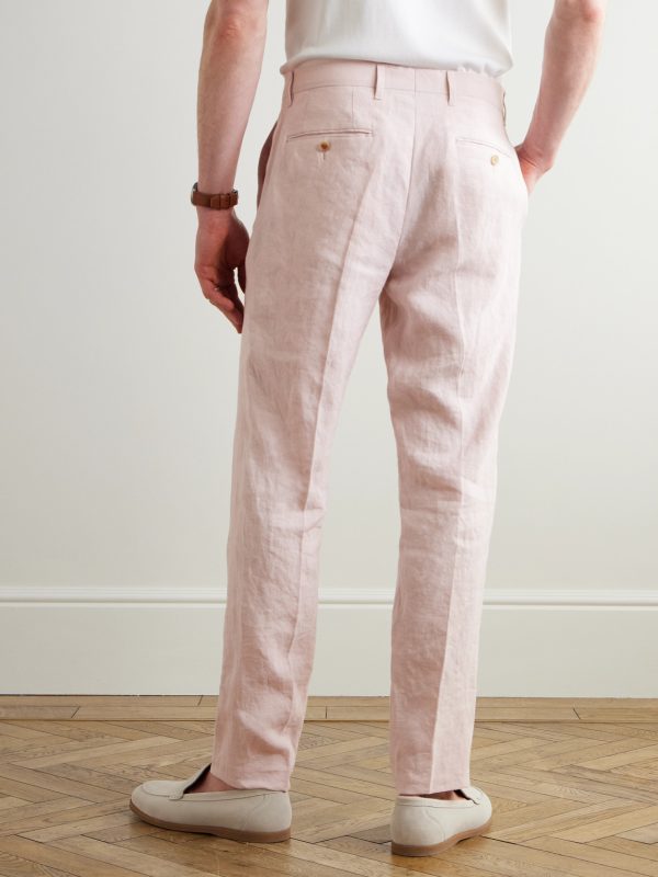 Phillip Slim-Fit Linen Suit Trousers - BK Phillip Slim-Fit Linen Suit Trousers - BK
