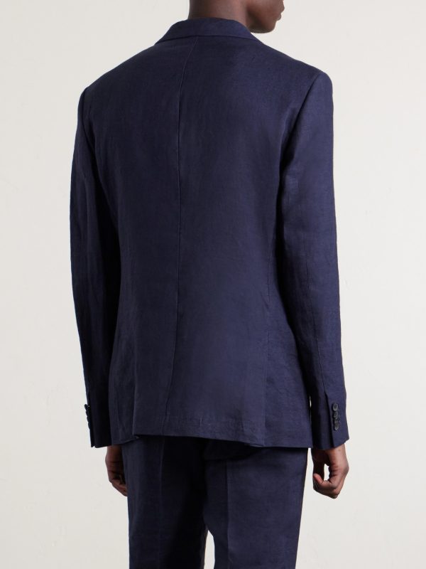 Slim-Fit Linen Suit Jacket - BK Slim-Fit Linen Suit Jacket - BK