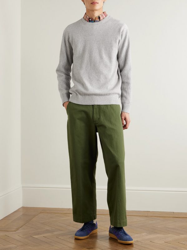 Ribbed Slub Cotton-Blend Sweater - OU