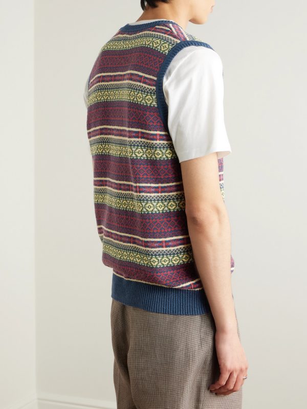 Fair Isle Linen and Cotton-Blend Sweater Vest - BK