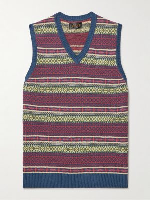 Fair Isle Linen and Cotton-Blend Sweater Vest