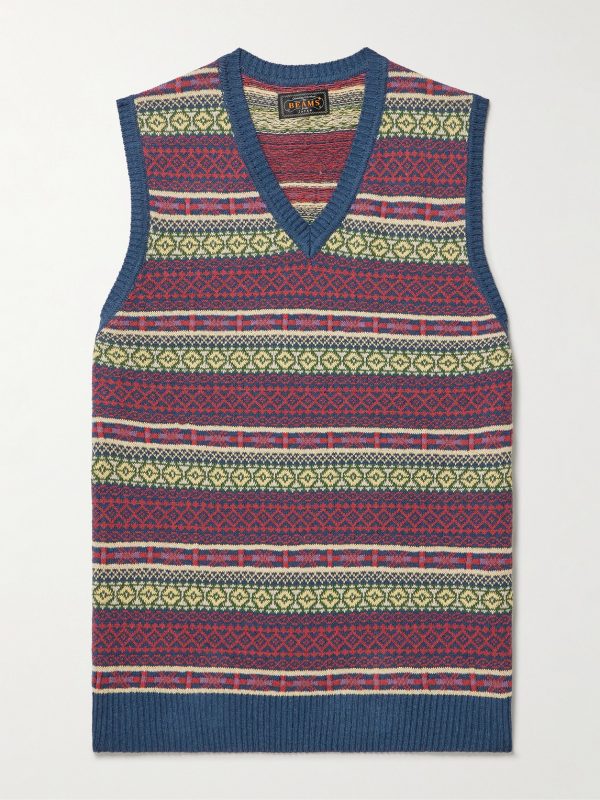 Fair Isle Linen and Cotton-Blend Sweater Vest