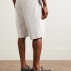 Wide-Leg Pleated Cotton-Twill Shorts - BK