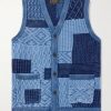 Patchwork Indigo-Dyed Cotton Sweater Vest Patchwork Indigo-Dyed Cotton Sweater Vest