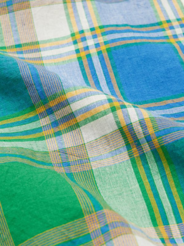 Button-Down Collar Checked Cotton-Madras Shirt - CU