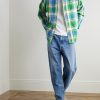 Button-Down Collar Checked Cotton-Madras Shirt - OU