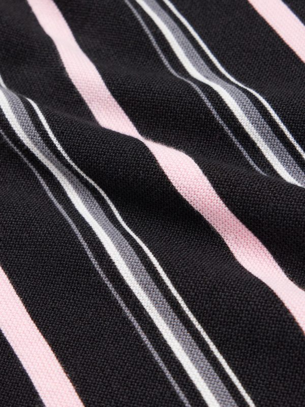 Striped Ramie-Blend Zip-Up Shirt - CU