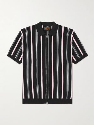Striped Ramie-Blend Zip-Up Shirt Striped Ramie-Blend Zip-Up Shirt