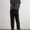 Striped Ramie-Blend Zip-Up Shirt - OU