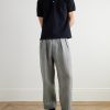 Straight-Leg Pleated Checked Linen and Cupro-Blend Trousers - OU Straight-Leg Pleated Checked Linen and Cupro-Blend Trousers - OU