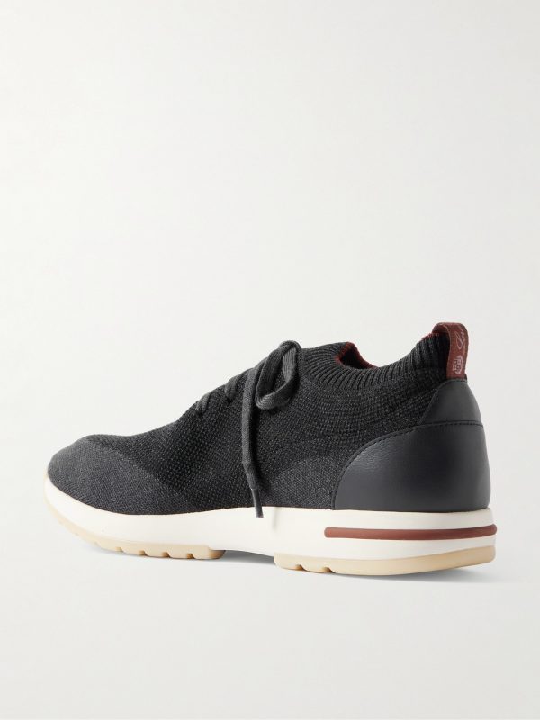 360 Flexy Leather-Trimmed Knitted Wish® Wool Sneakers - BK 360 Flexy Leather-Trimmed Knitted Wish® Wool Sneakers - BK