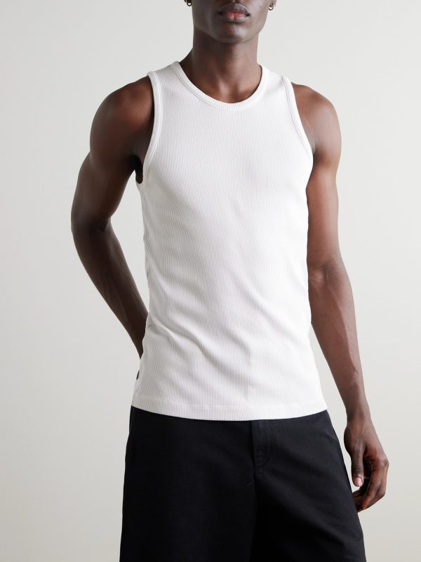 Viggo Ribbed Stretch Organic Cotton and TENCEL™ Lyocell-Blend Tank Top - FR Viggo Ribbed Stretch Organic Cotton and TENCEL™ Lyocell-Blend Tank Top - FR