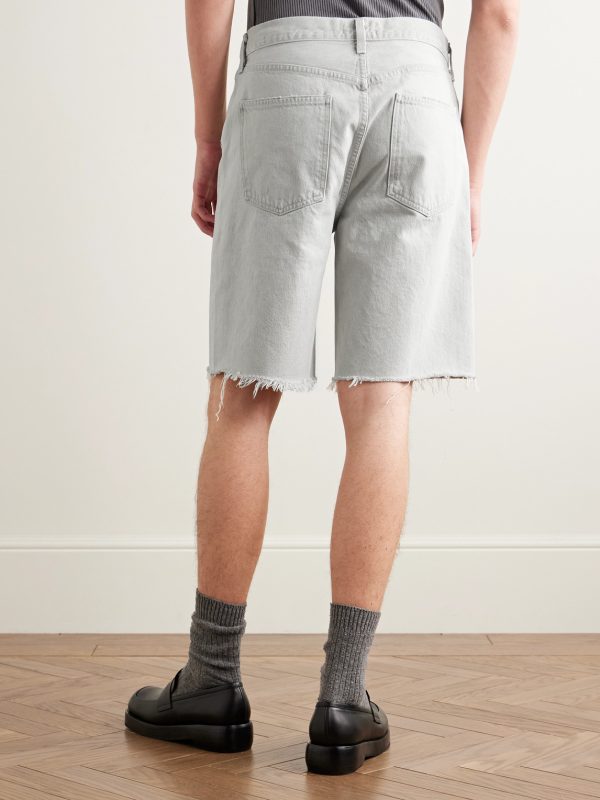 Anson Straight-Leg Frayed Organic Denim Shorts - BK