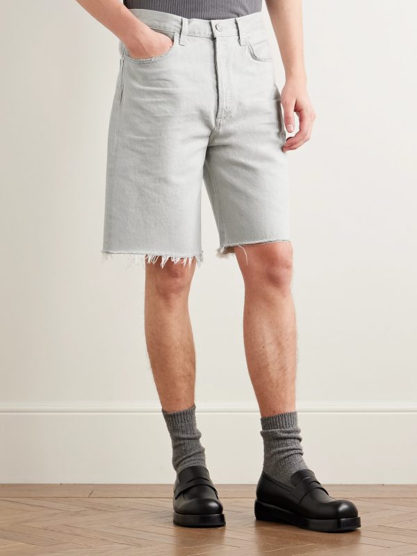 Anson Straight-Leg Frayed Organic Denim Shorts - FR