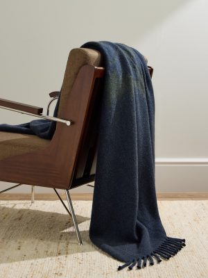 Fringed Cashmere-Jacquard Throw