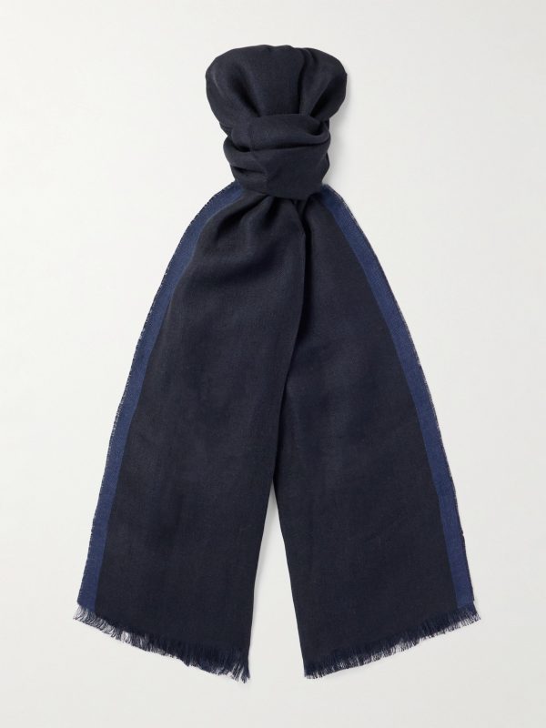 Fringed Striped Linen Scarf Fringed Striped Linen Scarf