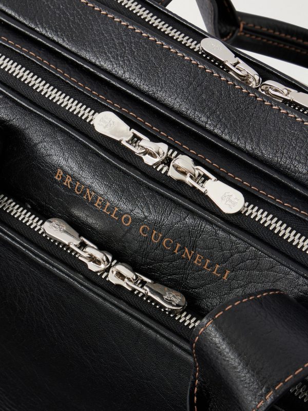 Textured-Leather Briefcase - CU