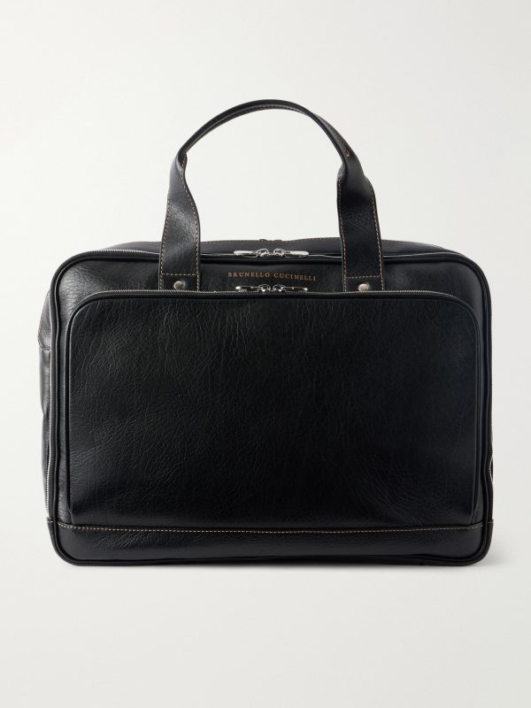 Textured-Leather Briefcase
