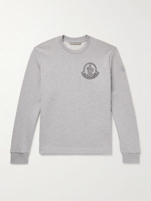 Logo-Print Appliquéd Cotton-Jersey Sweatshirt
