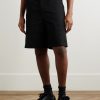 Wide-Leg Logo-Appliquéd Cotton-Twill Shorts - FR