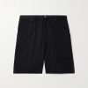 Wide-Leg Logo-Appliquéd Cotton-Twill Shorts