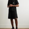 Wide-Leg Logo-Appliquéd Cotton-Twill Shorts - OU