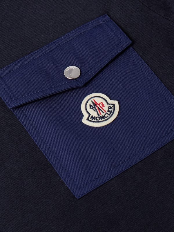 Zip-Detailed Logo-Appliquéd Twill-Trimmed Cotton-Jersey Sweatshirt - CU