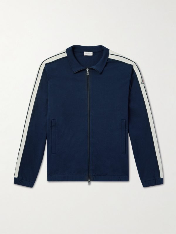Striped Cotton-Jersey Track Jacket