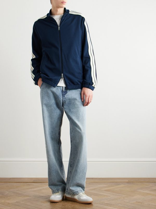 Striped Cotton-Jersey Track Jacket - OU