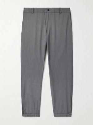 Tapered Logo-Appliquéd Wool Trousers Tapered Logo-Appliquéd Wool Trousers