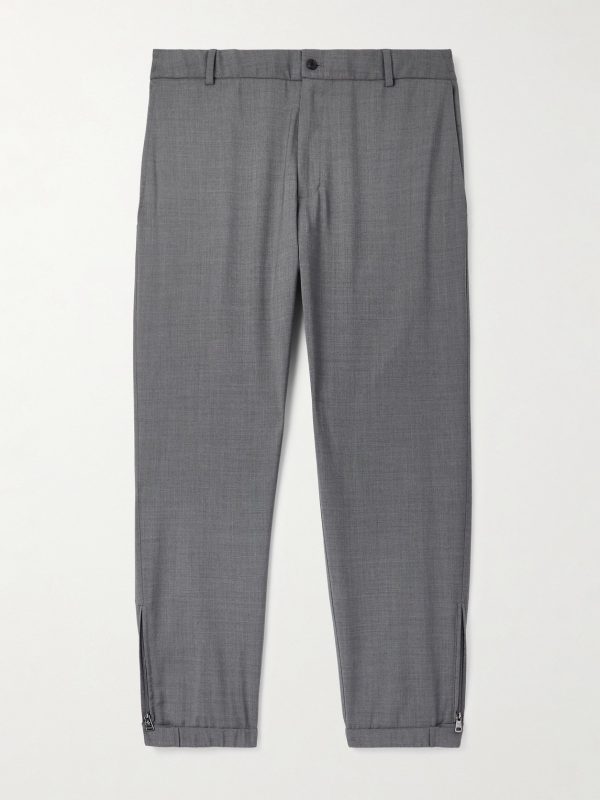 Tapered Logo-Appliquéd Wool Trousers Tapered Logo-Appliquéd Wool Trousers