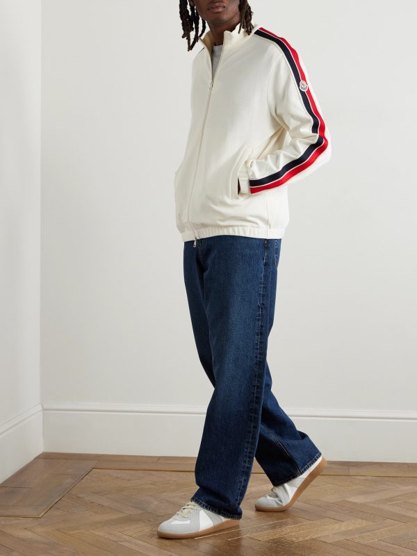 Striped Cotton-Jersey Track Jacket - OU Striped Cotton-Jersey Track Jacket - OU