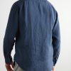 Premium Pat Grandad-Collar Linen Shirt - BK Premium Pat Grandad-Collar Linen Shirt - BK