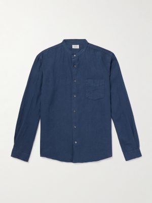 Premium Pat Grandad-Collar Linen Shirt