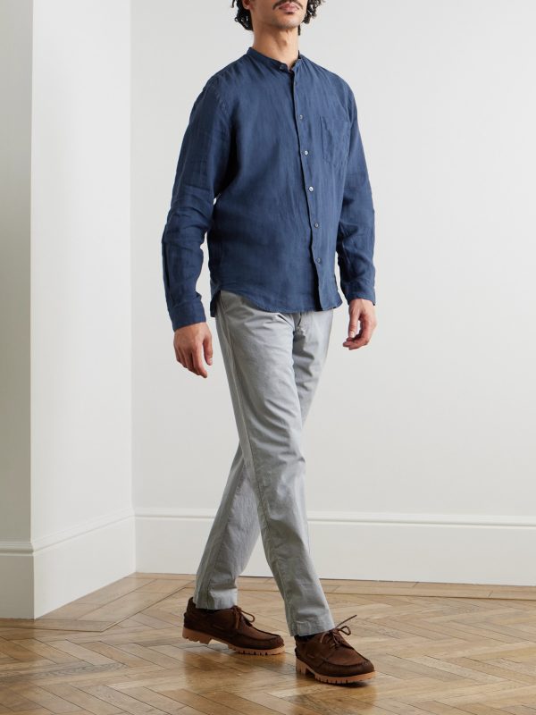 Premium Pat Grandad-Collar Linen Shirt - OU Premium Pat Grandad-Collar Linen Shirt - OU