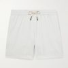 Straight-Leg Mid-Length Striped Seersucker Swim Shorts Straight-Leg Mid-Length Striped Seersucker Swim Shorts