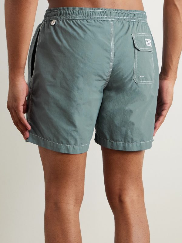 Straight-Leg Mid-Length Swim Shorts - BK Straight-Leg Mid-Length Swim Shorts - BK