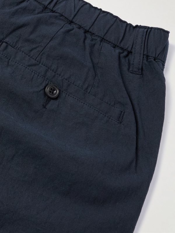 Tanker Straight-Leg Pleated Stretch-Cotton Drawstring Trousers - CU Tanker Straight-Leg Pleated Stretch-Cotton Drawstring Trousers - CU