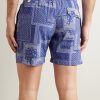 Straight-Leg Mid-Length Printed Swim Shorts - BK Straight-Leg Mid-Length Printed Swim Shorts - BK