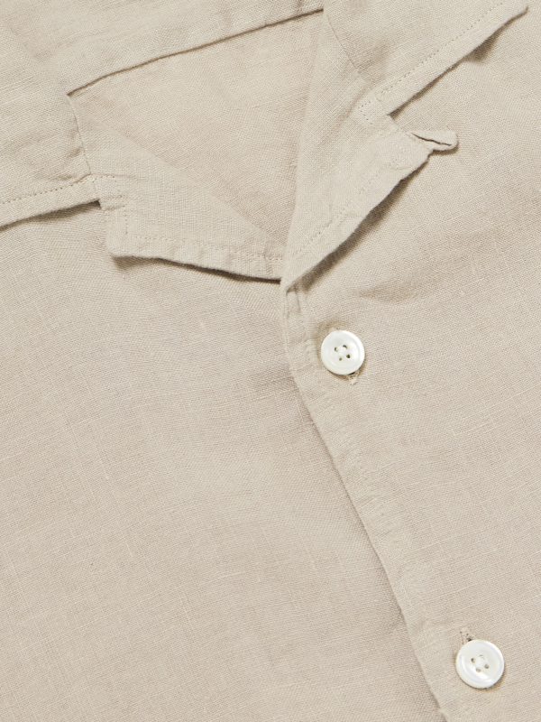 Palm Convertible-Collar Linen Shirt - CU Palm Convertible-Collar Linen Shirt - CU