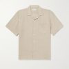 Palm Convertible-Collar Linen Shirt Palm Convertible-Collar Linen Shirt