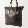 N/S Intrecciato Leather Tote Bag - BK N/S Intrecciato Leather Tote Bag - BK