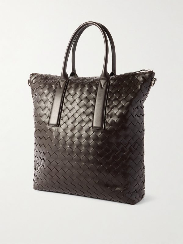 N/S Intrecciato Leather Tote Bag - BK N/S Intrecciato Leather Tote Bag - BK