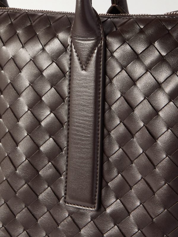 N/S Intrecciato Leather Tote Bag - CU N/S Intrecciato Leather Tote Bag - CU