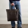 N/S Intrecciato Leather Tote Bag - E2 N/S Intrecciato Leather Tote Bag - E2