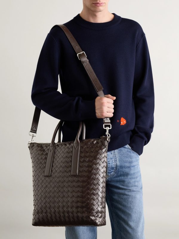 N/S Intrecciato Leather Tote Bag - OU N/S Intrecciato Leather Tote Bag - OU