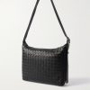 Small Traveler Intrecciato Full-Grain Leather Messenger Bag - BK Small Traveler Intrecciato Full-Grain Leather Messenger Bag - BK