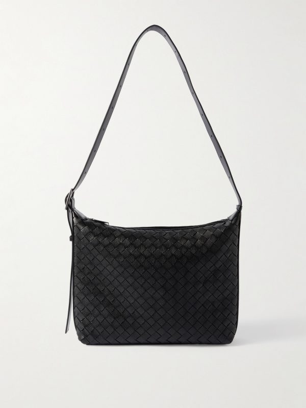 Small Traveler Intrecciato Full-Grain Leather Messenger Bag Small Traveler Intrecciato Full-Grain Leather Messenger Bag